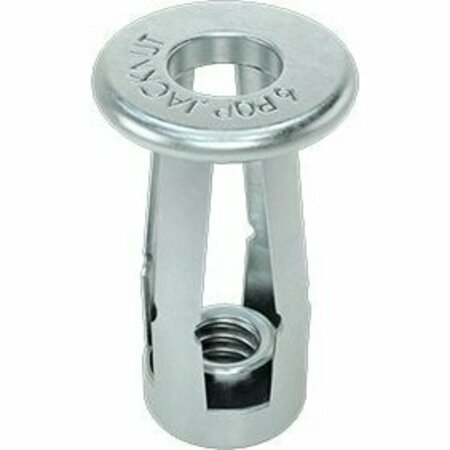 BSC PREFERRED Screw-to-Install Rivet Nuts Zinc-Plated Steel 10-24 Thread Size for 0.188-0.375 Thickness, 25PK 90186A104